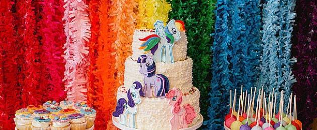 Праздник в Понивиле: идеи для красочного дня рождения в стиле «My little pony. Одноразовая посуда и декор для оформления праздника, дня рождения в стиле мой маленький пони День рождения в стиле литл пони сценарий
