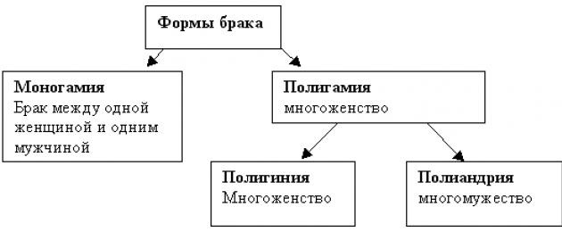 Формы брака схема