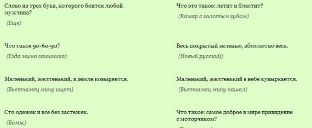 Пошлые загадки для веселой компании. Самое лучшее в загадке — это отгадка. Смешные загадки с подвохом для взрослых