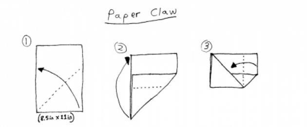 Оригами когти на пальцы схема из бумаги